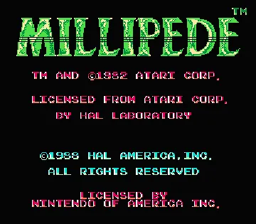 Millipede (USA) (Aftermarket) (Unl) screen shot title